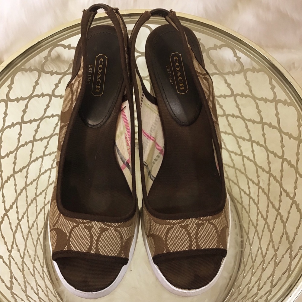 COACH SYDNEY Slingback Wedge Sandals In 7B